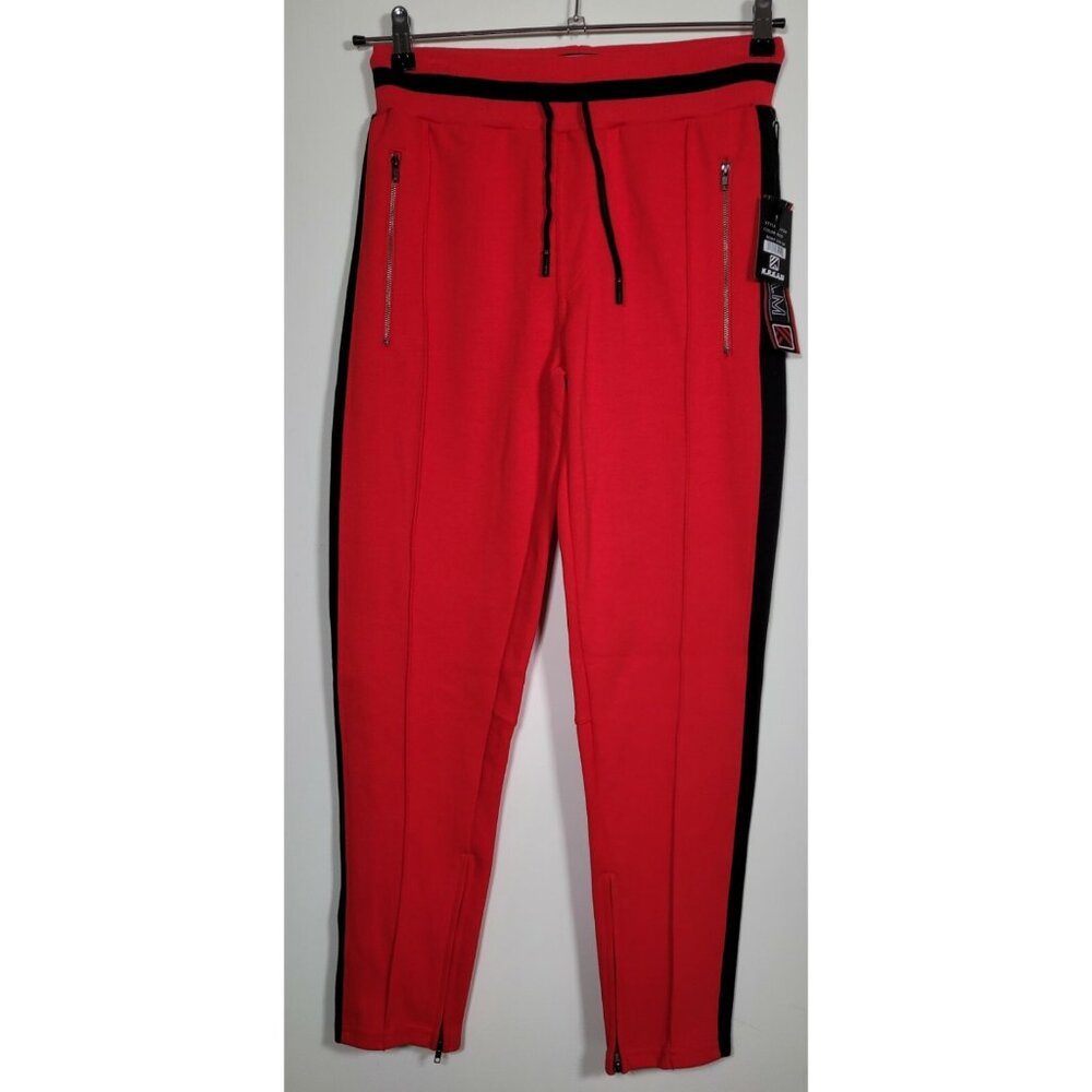 K.R.E.A.M. Unisex Red with black stripe lined  Pants track sweat NEW /TAGS